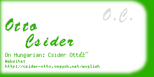 otto csider business card